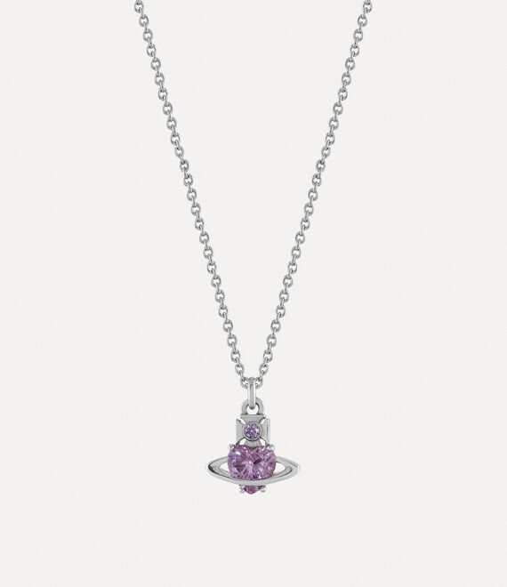 Vivienne Westwood leonor pendant in PLATINUM/LAVENDER CZ